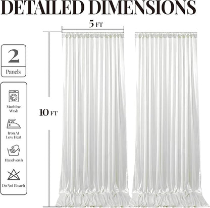10x10 ft Ivory Glitter Backdrop Curtain - Image 9