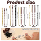 480 Pcs Bobby Pins Hair Pins Kit, U Shaped Hair Pins for Buns, Hair Pins for Women, Hair Rubber Bands with Box, 2/2.36/2.76inch Black Bobby Pins Brown Hair Blonde Hair Pins for Styling
