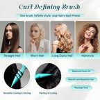 Curly Hair Brush, 5-in-1 Detangling & Curl Defining Brush for Curly Hair Wet or Dry, Shaping & Styling Brushes with Less Pulling for Women & Men (Teal)
