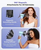Cosy Companions Hair Dryer, 130000 RPM High Speed Blow Dryer for Fast Drying, 300 Million Negative Ions, Heat-Control & Lightweight, Blue