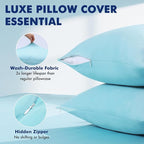 Elegear Cooling Pillow Cases for Hot Sleepers, Clean Fabric Silver Infused Cooling Pillowcase Q-Max>0.5, Soft Pillow Cases for Hair & Skin, Zipper Pillow Cases Set of 2 Blue (Standard, 20'' x 26'')