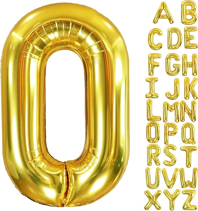 40 Inch Letter Foil Balloons Gold by Aeniaza
