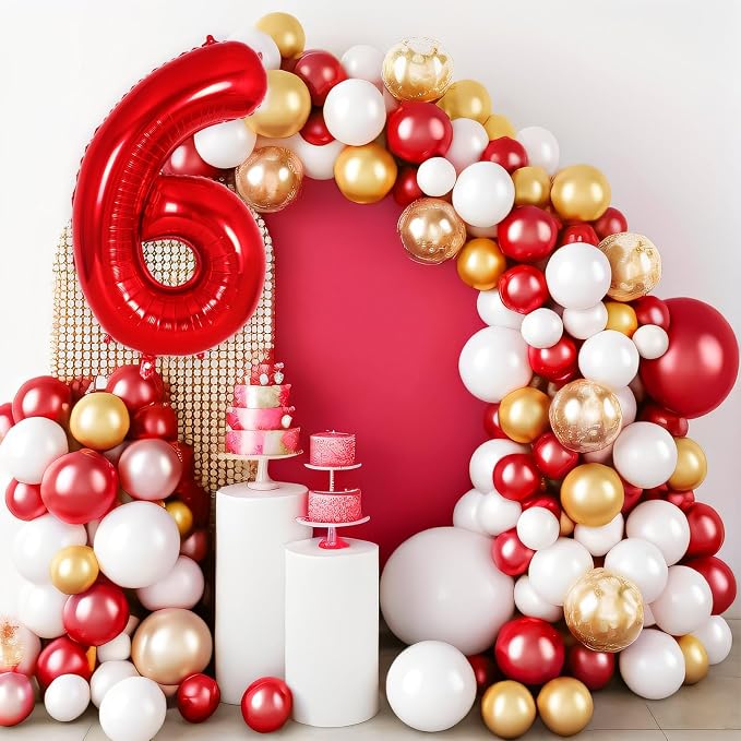Red Number 6 Balloon 40 Inch, Big Large Foil Helium Number Balloons, Jumbo - Image 6