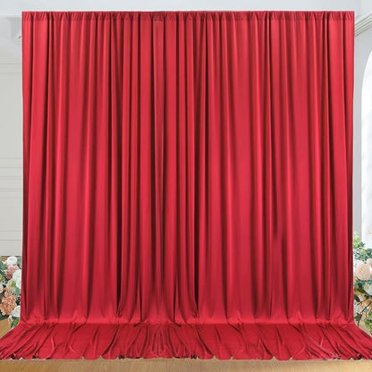 10ft x 10ft Wrinkle Free Red Backdrop Curtains by ENJOYYOURPARTY