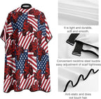 Unisex Motorcycle Motocross Dirt Bike American Flag Hair Styling Cape, Lightweight Salon Cape Apron for Home Stylists, Haircut Tools
