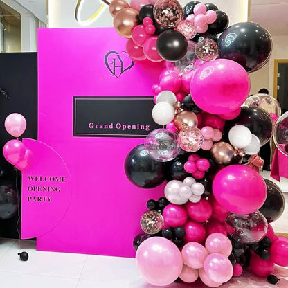 MEBAY Hot Pink Black and Gold Balloon Arch Kit - Image 6