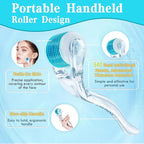 Derma Roller - TUMAKOU Microneedle Roller for Face Scalp Hair - Beard Roller for Women and Men (White)