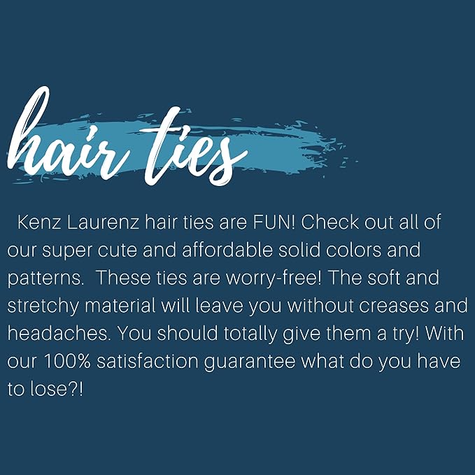Kenz Laurenz Hair Ties 20 Elastics Ponytail Holder Set No Crease Ribbon Bands (Orange)