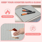 Lorvain Oversize Silicone Heat Resistant Mat for Hair Tools, Large Silicone Mat for Curling Iron, Flat Iron, Hot Tools Holder, Portable Hair Straightener Pad Cover for Travel Vanity Salon(24" x 24”)