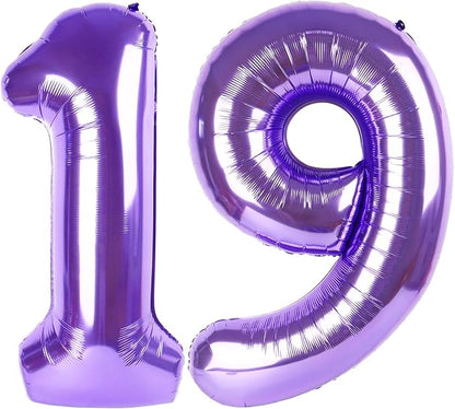 Number Balloon Purple Number 19 by Mluchee