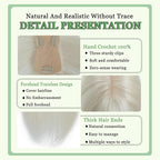 Hair Toppers for Women Real Human Hair, 360°3D Bangs Clip Human Toppers for Women with Thinning hair Realistic Scalp Line (60#, 3D French Bangs(11 * 7))