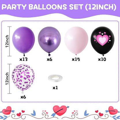 Pink Purple Black Balloons - Image 2