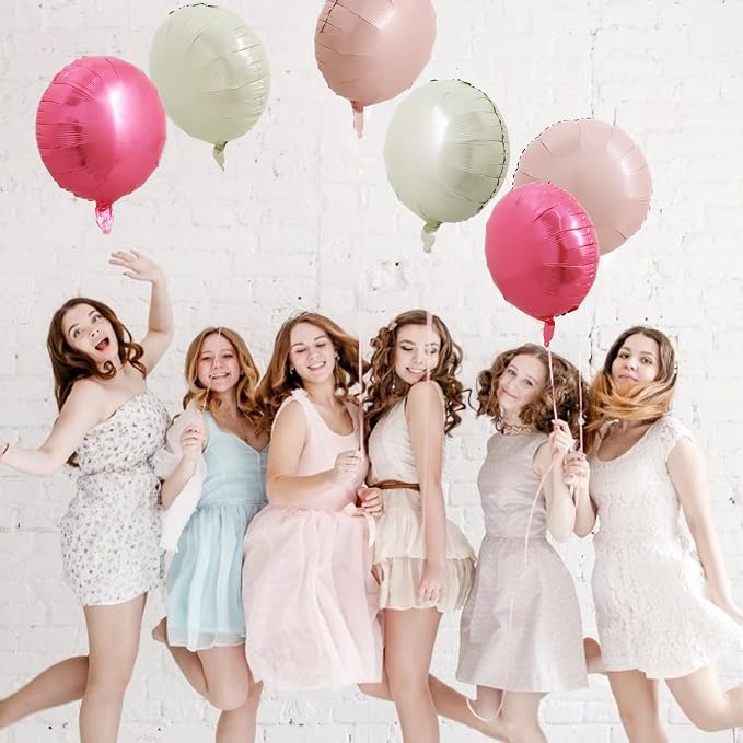 TONIFUL 30Pcs 18 Inch Balloons Large Pink and Cream White Round Shape Foil - Image 5