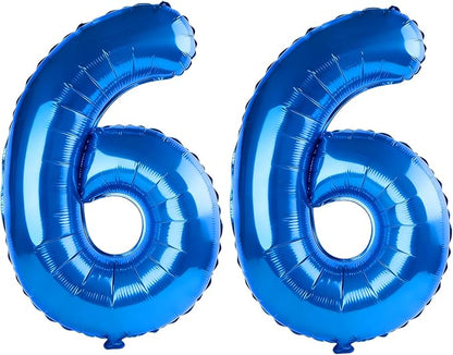 40 Inch Number 66 Balloons for 66th Birthday Party Decorations, 0-100 Dark Blue by FOBELEC