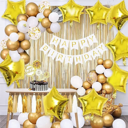 TONIFUL 30 Pcs Star Shaped Balloons 18 Inch Large Gold Foil Balloons | Big - Image 3