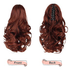 Ponytail Extension, Clip on Ponytails for Women, 12" Claw Clip in Short Curly Wavy Pony Hair Extension for Women - Auburn