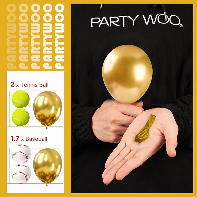 PartyWoo Gold Balloons 100pcs Metallic Gold Chrome Color 5 Inch | Balloons - Image 3