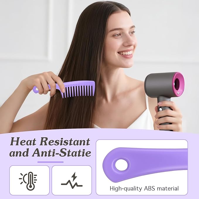 Curly Hair Brush & Curl Defining Brush – Easily Detangles Knots with Less Pulling – Styles Wet or Dry Hair, Tames Frizz for All Curl Types (Purple 3Pcs)