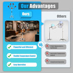 5 Head Infrared Heat Lamp 750W Portable Floor Salon Hair Dryer Adjusting Styling Perming Dryer Color Processor Styling Hair Hood Dryer (Grey)