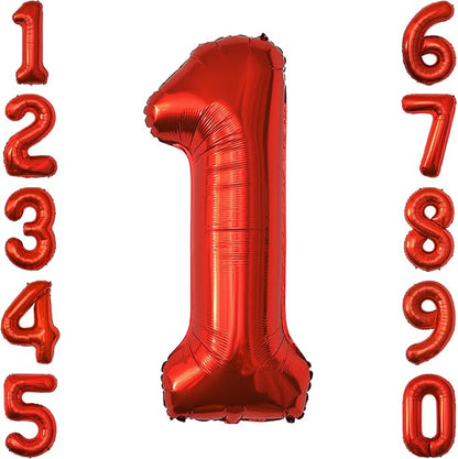 Red Number 1 Balloon 40 Inch, Foil Numeral by Unknown