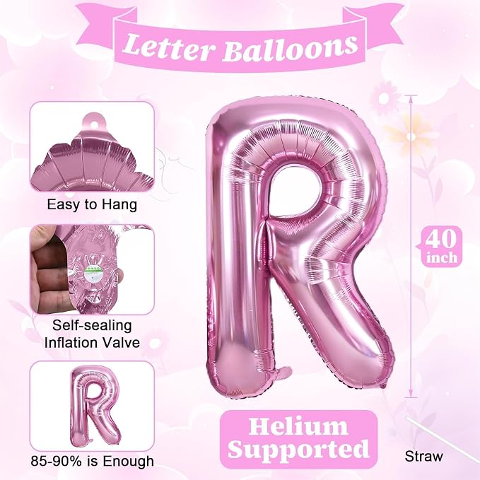 40inch Pink BRIDE Letter Balloons, Giant Pink Bride Foil Helium Balloon Banner - Image 2