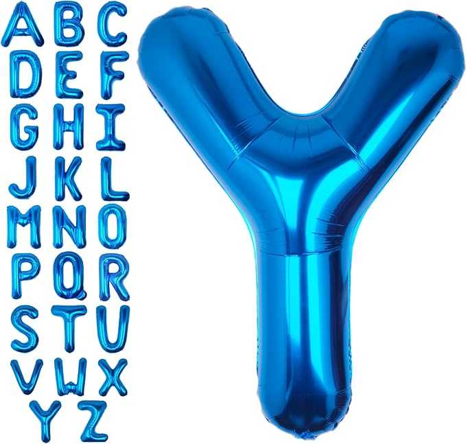40 Inch Blue Letter Y Balloon Big Foil Helium Letter Balloons A-Z | Giant Large by SULALABOO