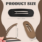 4 Pcs Flat Hair Clips for Women - Large Matte Flat Claw Clips for Thin Hair, Stylish Hair Accessories for Daily Styling（4 Colorful)