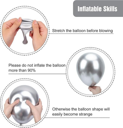RUBFAC Silver Balloons 65pcs, Metallic Party Balloon 12 Inch - Image 4
