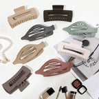 Hair Clips for Women 4.3 Inch Large Hair Claw Clips 8 pcs Square Claw Clips & Flat Hair Clips for Thick or Thin Hair French Concord Hair Barrettes Alligator Hair Accessories for Women (Basic)