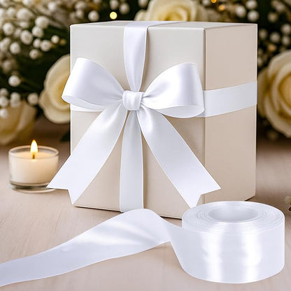 1 1/2In 30Yards Polyester White Ribbons - Image 5