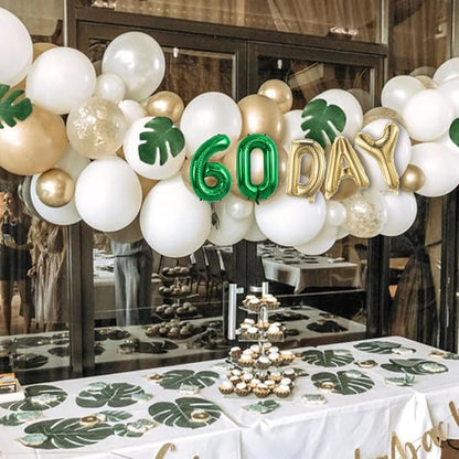 TONIFUL Number Balloon 16 Inch 10 Pcs Green 0-9 Birthday Number Balloons | - Image 4