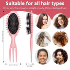 Curly Hair Brush Set,Curl Defining Brush for Curly Hair,Trident Handle Design,Detangling & Shaping & Defining Curls for Women and Girls,Wet or Dry Hair(Pink)