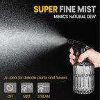 Plant Mister Spray Bottle, 13.5 oz Leak Proof Glass Spray Bottle for Inside Plants, Succulents, Herbs, Cleaning, Hair Care, Refillable Fine Mist Sprayer with Adjustable Mist Nozzle (Grey)