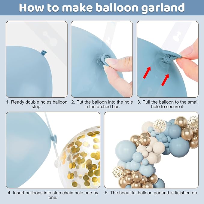Amandir 153pcs Dusty Blue Balloon Garland Arch Kit Different Sizes | 18 12 10 - Image 3