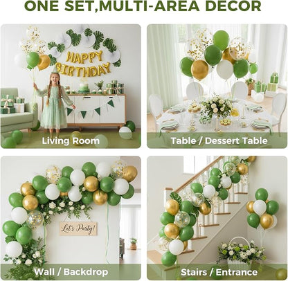 LovesTown 60PCS Sage Green Balloon Garland Kit, Balloon Arch Kit Metallic Latex - Image 4