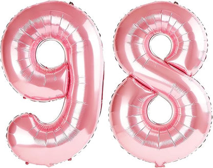 40 Inch Number 98 Balloons for 98th Birthday Party Decorations, 0-100 Jewelry by FOBELEC