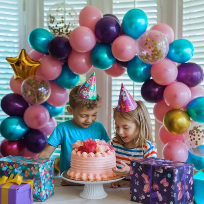 Teal Pink Purple Balloons, 12 Inch Princess Balloons, Pastel Pink Teal Purple - Image 6