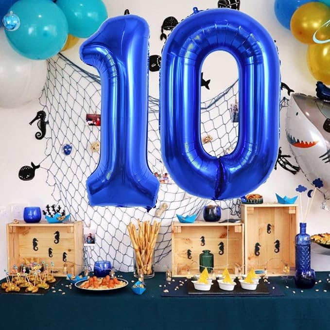 TONIFUL 40 Inch Navy Blue Number 0 Balloons Large Foil Birthday Party Decor | - Image 3