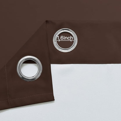 Yakamok Ombre Curtains Brown and Greyish White - Image 5
