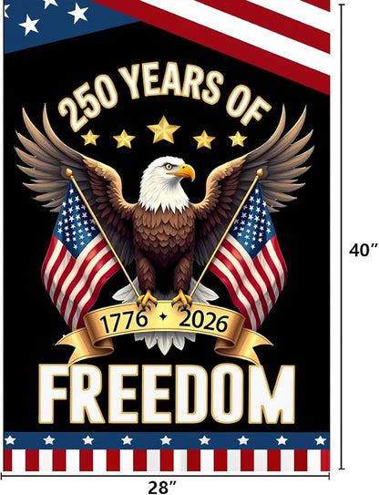 250 year anniversary Garden Flag, 250th birthday Freedom Patriotic Banner - Image 3