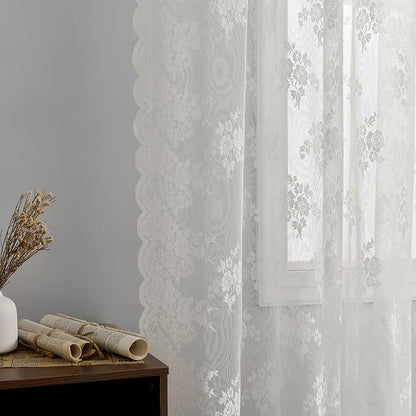 Kotile Short Ivory Lace Curtains - Image 8