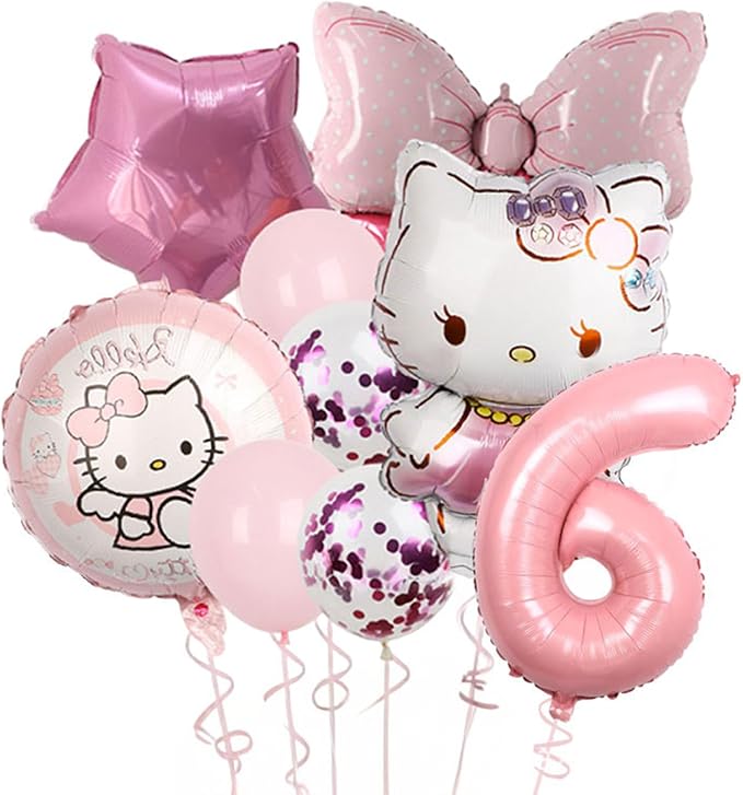 Cartoon Party Balloons, Cute Number 6 Balloon by TiaJaMi