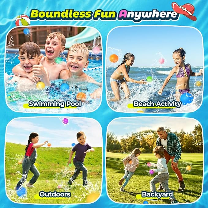 18Pcs Reusable Water Balloons for Kids, Pool Beach Water Toys for Boys and Girls - Image 6