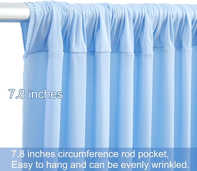 10 Panels Baby Blue Backdrop Curtains - Image 8