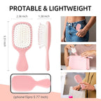 Mini Hair Bursh for Women Men and Kids, Protable Travel Size Hair Brush for Pockets Purses, Mini Detangler Brush for All Hair Types, Small Paddle Brush for Detangling (1 Pack-Pink)