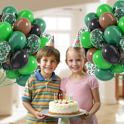 60pcs Green and Brown Balloons 12inch - Image 7