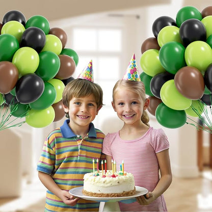 60pcs Green and Brown Balloons 12inch - Image 6