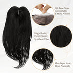 UDU Hair Toppers for Women for Thinning Hair Synthetic Hair Toppers Hair Pieces for Women Ladies Muti-layer Long Straight Wavy Clip in Wiglets with Fringe bang