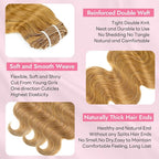 Clip in Hair Extensions Real Human Hair Body Wave 27 Honey Blonde Clip in 100% Brazilian Remy Human Hair Extensions 8pcs Per Set with 18 Clips Double Weft 16 Inch 90g/3.6oz