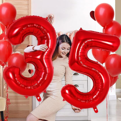 Red Number 5 Balloon 40 Inch, Big Large Foil Helium Number Balloons, Jumbo - Image 5